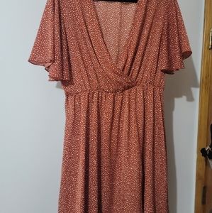 Shein curve polka dot dress Rust